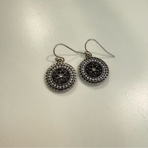 Elegant Silver and Black Dangle Earrings